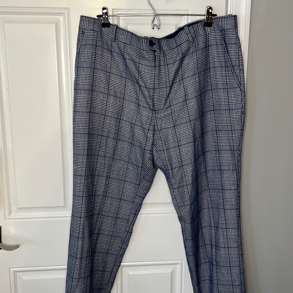 Mens INC blue plaid pants EUC size 38
